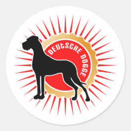 Deutsche Dogge Aufkleber Ronde Sticker