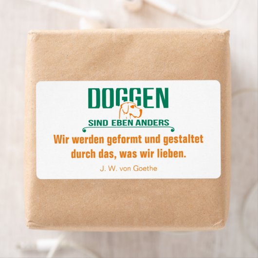 Deutsche Dogge Briefaufkleber Etiket (Insitu)