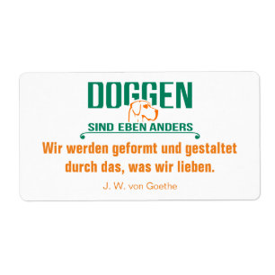 Deutsche Dogge Briefaufkleber Etiket