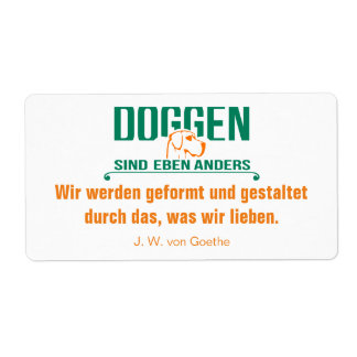 Deutsche Dogge Briefaufkleber Etiket