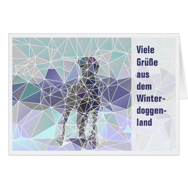 Deutsche Dogge Winter Karte (Voorkant Horizontaal)