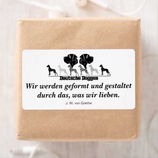 Deutsche Doggen Briefaufkleber Etiket (Insitu)