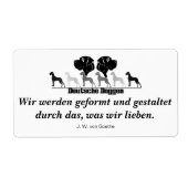 Deutsche Doggen Briefaufkleber Etiket (Voorkant)