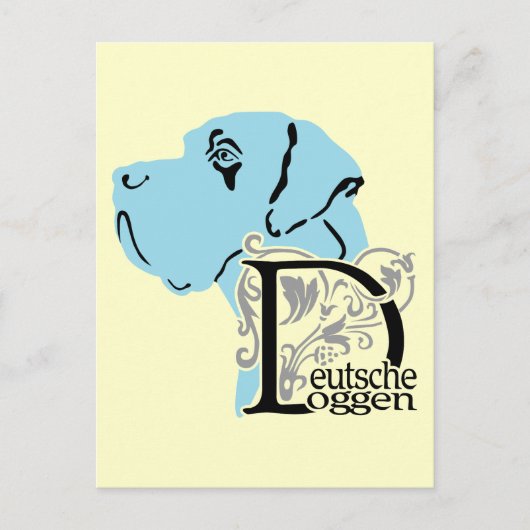 Deutsche Doggen Kopf D Text Briefkaart (Voorkant)