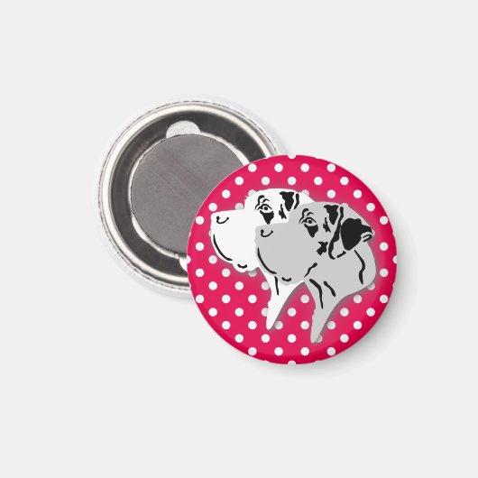 Deutsche Doggen Magnete Magneet (Voorkant / Achterkant)