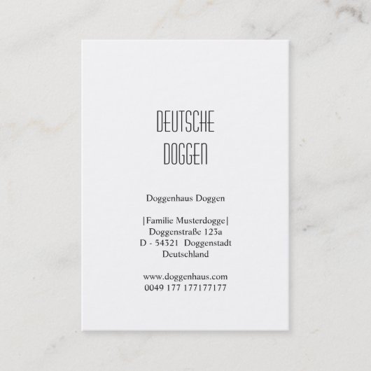 Deutsche Doggen Visitenkarten Visitekaartje (Voorkant)