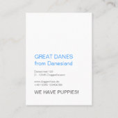 Deutsche Doggen Visitenkarten Visitekaartje (Achterkant)