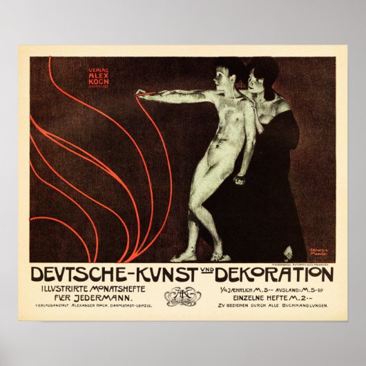 DEUTSCHE KUNST DEKORATION German Plakatstil 1898 Poster (Voorkant)