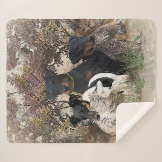 Deutscher Jagddooder Square Wall Klock Coffee Mu Sherpa Deken (Voorkant (horizontaal))