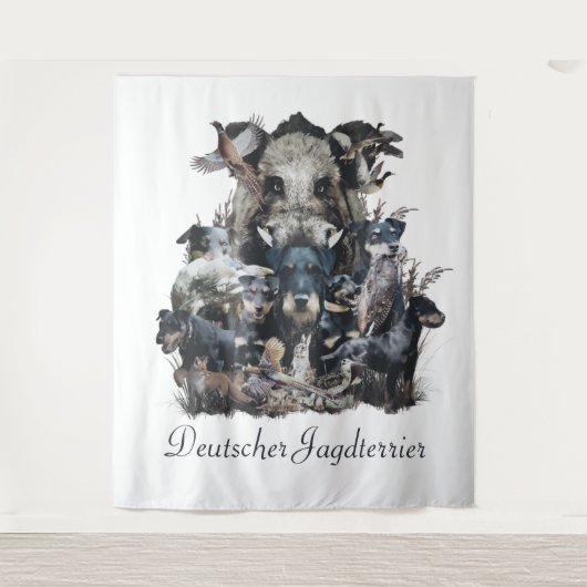 Deutscher Jagddooder Square Wall Klock Coffee Mu Wandkleed (Voorkant)