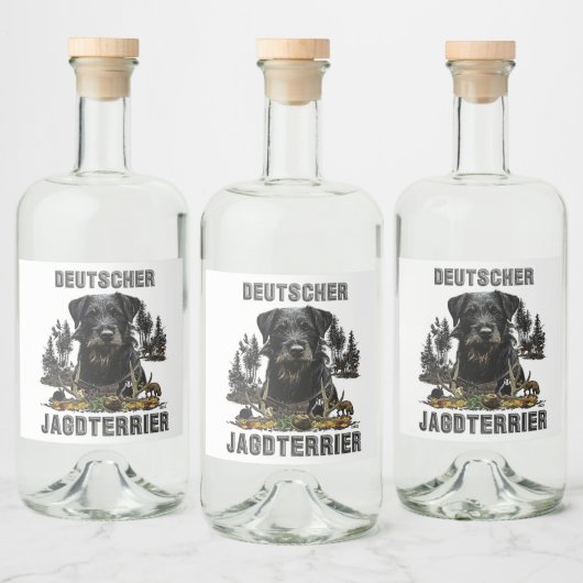  Deutscher Jagdterrier  Likeurfles Etiket (Flessen)