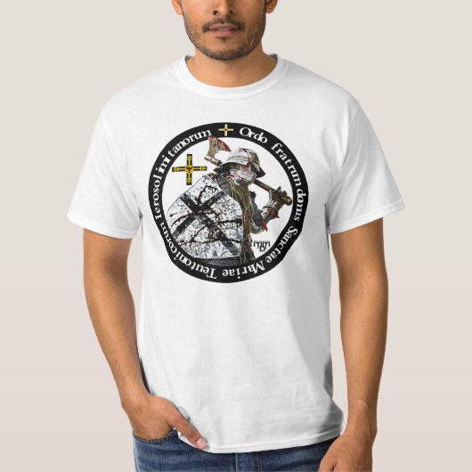 Deutscher Orden Ritter mit Axt Shirt (Voorkant)