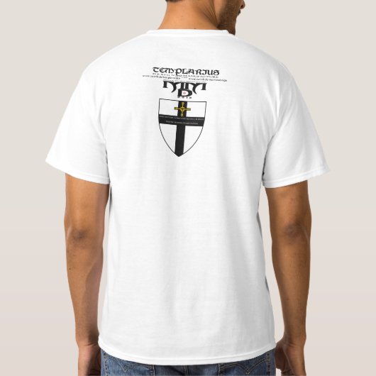 Deutscher Orden Ritter und Wappen T-shirt (Achterkant)