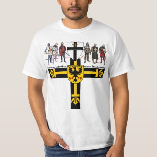 Deutscher Orden Ritter und Wappen T-shirt (Voorkant)