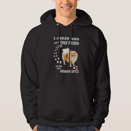 Deutscher Spitz Mam Fluffy Dog Papa print stutkam Hoodie (Voorkant)