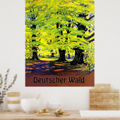 Deutscher Wald, Duits bos op zomer Poster (Keuken)