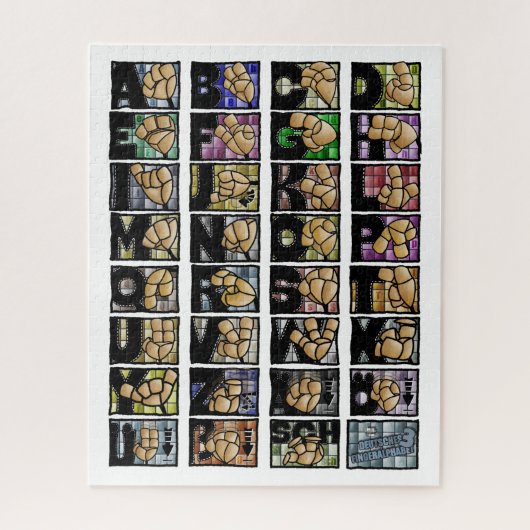Deutsches Fingeralphabet 3 (2025) Legpuzzel (Verticaal)
