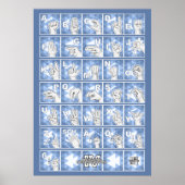 Deutsches Fingeralphabet 4 - blau / Poster (Voorkant)