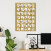 Deutsches Fingeralphabet 4 - gelb / Poster (Thuiskantoor)