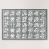 Deutsches Fingeralphabet 4 - grau / Legpuzzel (Horizontaal)