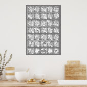 Deutsches Fingeralphabet 4 - grau / Poster (Keuken)