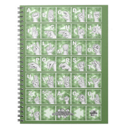 Deutsches Fingeralphabet 4 - grün / Notitieboek
