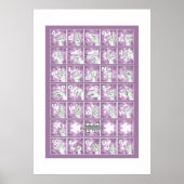 Deutsches Fingeralphabet 4 - lavendelgrau / Poster (Voorkant)