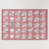 Deutsches Fingeralphabet 4 - rot / Legpuzzel (Horizontaal)