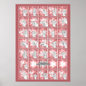Deutsches Fingeralphabet 4 - rot / Poster (Voorkant)