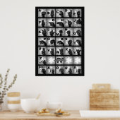 Deutsches Fingeralphabet 4 - schwarz / Poster (Keuken)