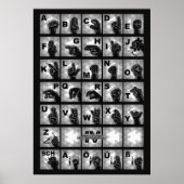 Deutsches Fingeralphabet 4 - schwarz / Poster (Voorkant)