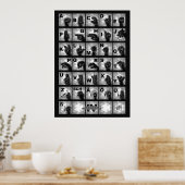Deutsches Fingeralphabet 4 - schwarz / Poster (Keuken)