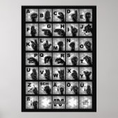 Deutsches Fingeralphabet 4 - schwarz / Poster (Voorkant)