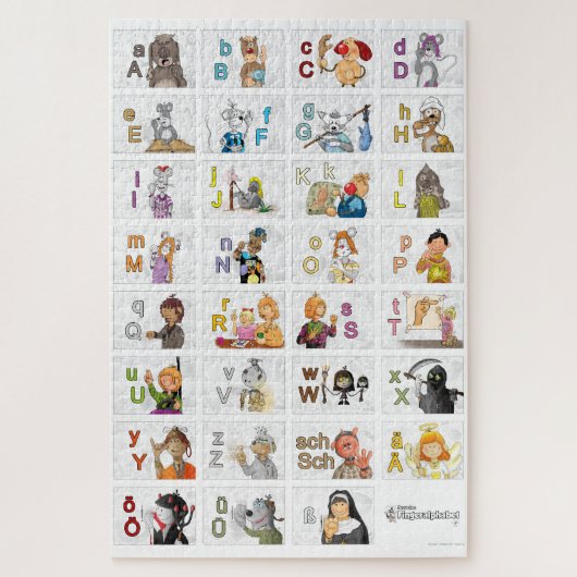 Deutsches Fingeralphabet II Legpuzzel (Verticaal)
