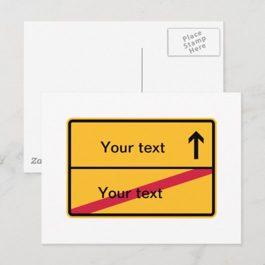 Deutsches Ortsschild, Ortsausfahrt Briefkaart (Voorkant / Achterkant)