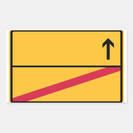 Deutsches Ortsschild, Ortsausfahrt Rechthoekige Sticker (Voorkant)