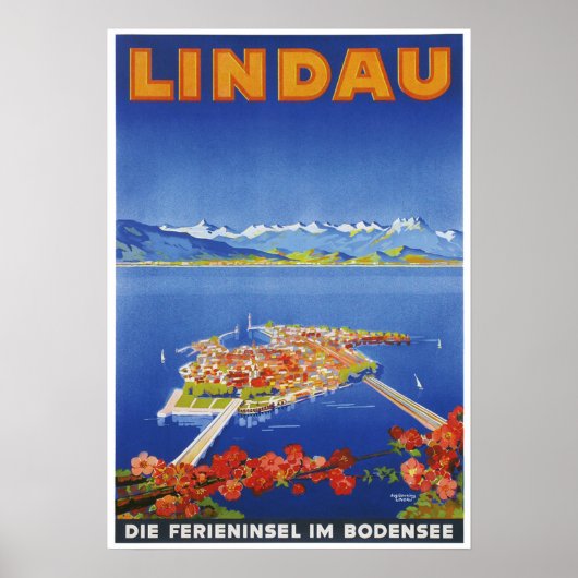 "Deutschland: 1935 - Lindau am Bodensee Reise Poster (Voorkant)