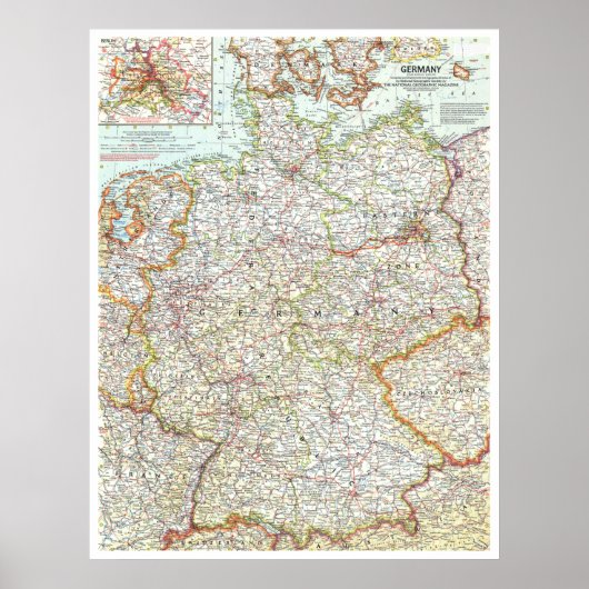 "Deutschland: 1959/heute - Details lierte Landkart Poster (Voorkant)