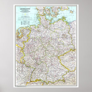 "Deutschland: 1991/heute - Details lierte Landkart Poster