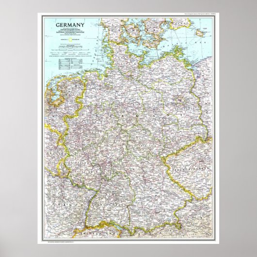 "Deutschland: 1991/heute - Details lierte Landkart Poster (Voorkant)