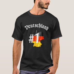 Deutschland 1 Duitsland Vlag op Duits Pride Herita T-shirt