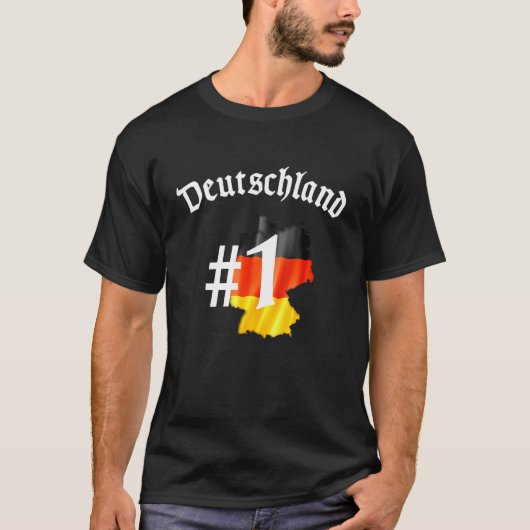 Deutschland 1 Duitsland Vlag op Duits Pride Herita T-shirt (Voorkant)