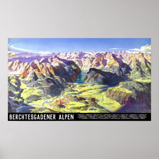 "Deutschland: 2021 - Alpen Berchtesgaden Panorama Poster (Voorkant)