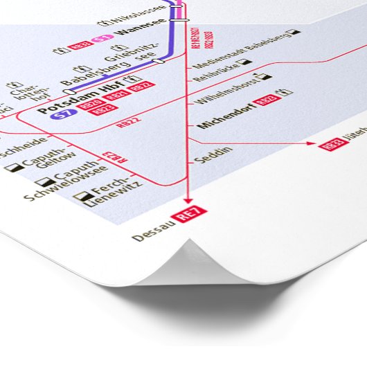 " Deutschland: 2021/heute Berlin - Liniennetz Poster (Hoek)