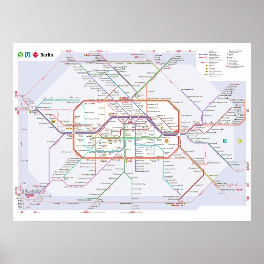 " Deutschland: 2021/heute Berlin - Liniennetz Poster (Voorkant)