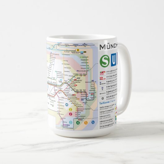 " Deutschland: 2021/heute München - S-/U-Bahnnetz  Koffiemok (Voorkant rechts)