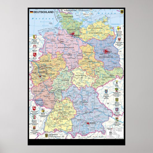 "Deutschland: 2021/heute - Politische Karte Poster (Voorkant)