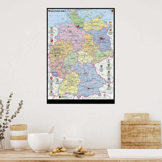 "Deutschland: 2021/heute - Politische Karte Poster (Keuken)