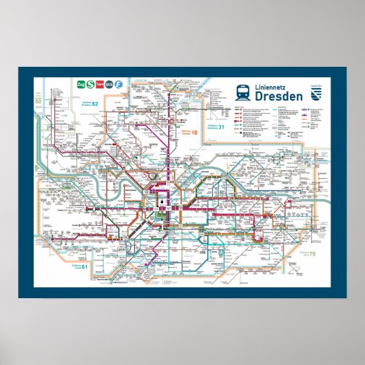 "Deutschland: 2022/heute Dresden - Liniennetz ... Poster (Voorkant)