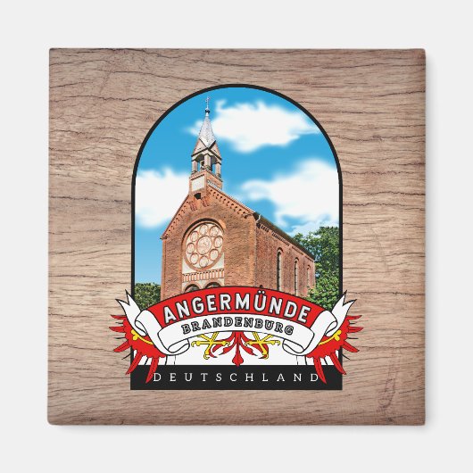 Deutschland Angermünde Vintage souvenir Magneet (Voorkant)